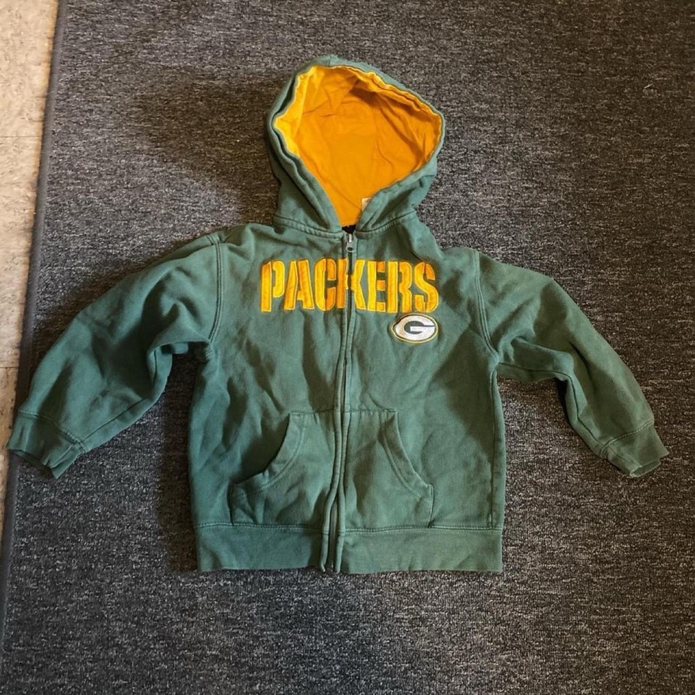 Green & Gold Hooded Zip Sweatshirt for Kids